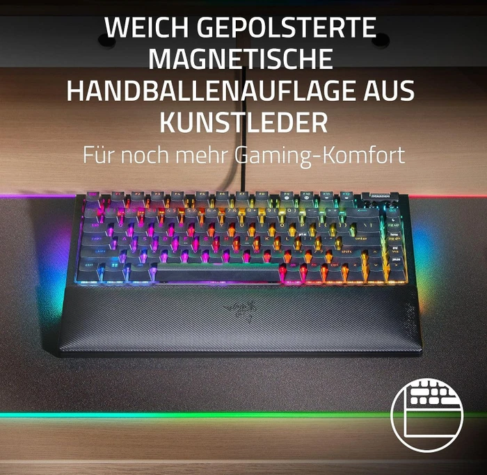 Razer BlackWidow V4 75%, hot-swap, Razer ORANGE Tactile Gen-3, USB, EN