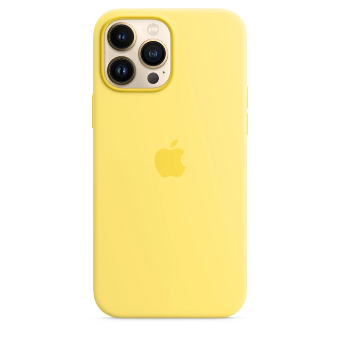 Apple Silikon Case mit MagSafe für iPhone 13 Pro Max Zitronenschale
