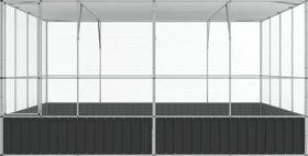 vidaXL Voliere, silber/grau, 418x212x414cm