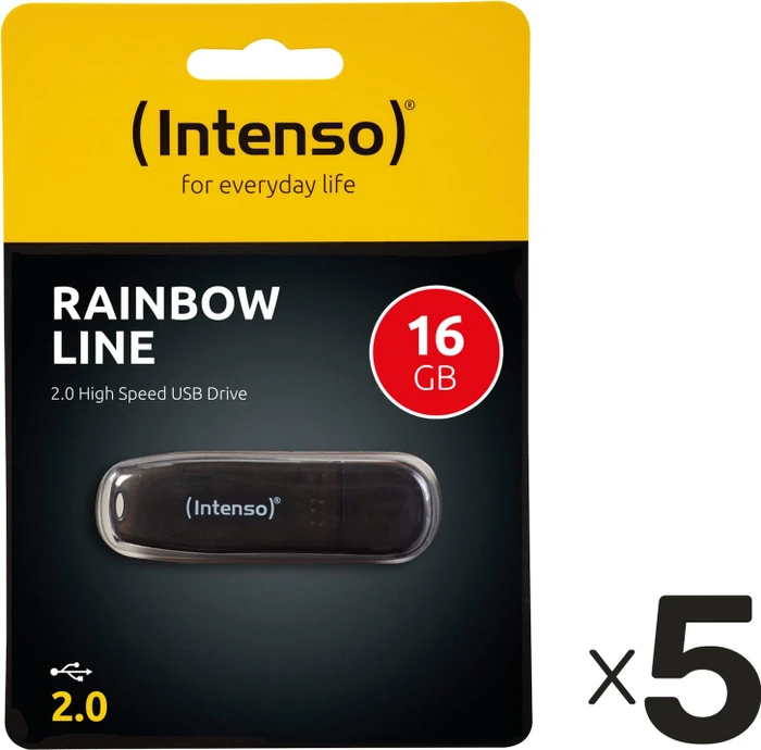 Intenso Rainbow Line 16GB, USB-A, USB 2.0, 5er-Pack