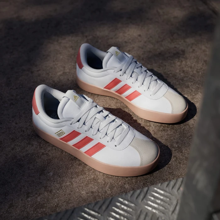 adidas VL Court 3.0 cloud white/preloved scarlet/gold metallic (Damen)