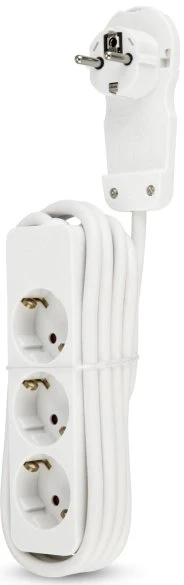 REV Ritter Steckdosenleiste mit REV-Flachstecker, 3-fach, 2m, weiß