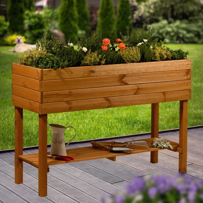 Dobar 58130FSCe Obstkiste Hochbeet 117x40cm braun
