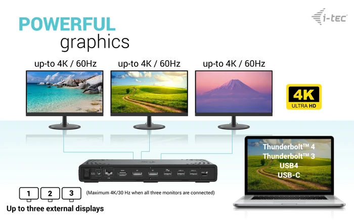 i-tec USB-C Triple Display Docking Station Gen 2 + Power Delivery 100W, USB-C 3.1 [Buchse]