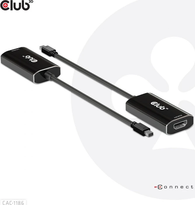 Club 3D Mini DisplayPort 1.4/HDMI 2.1 Adapterkabel schwarz, 0.2m