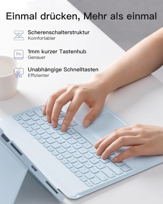 Inateck Abnehmbare Tastatur für iPad Air 6 13"/iPad Pro 12.9", DE