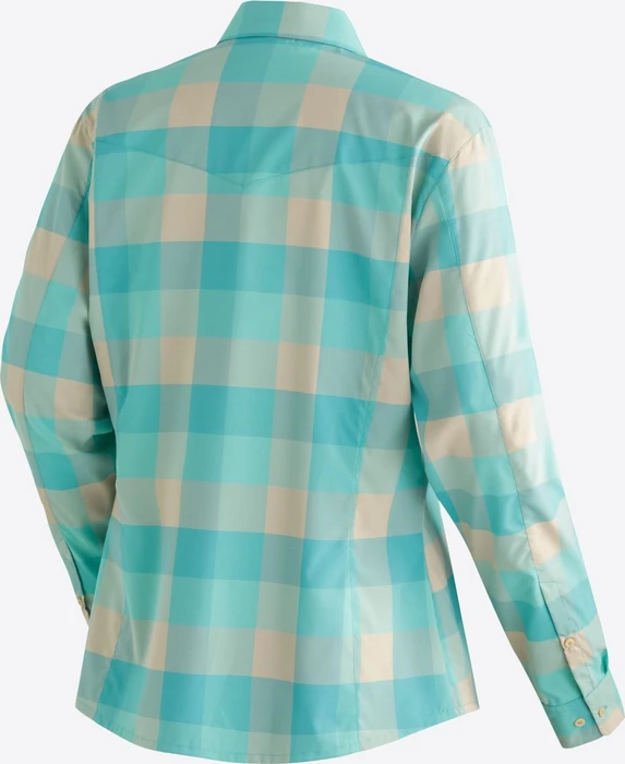 Maier Sports Kendra Hemd langarm turquoise check (Damen)