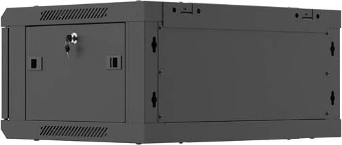 Lanberg WF01 Series 19" Wandschrank 4HE, hängend, Flatpack, Stahltür, IP20, RAL 9004, 450mm tief