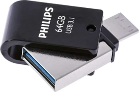 Philips USB-Flashlaufwerk mit Zweifach-Stecker 64GB, USB-A + USB-C, USB 3.2 Gen 1×1