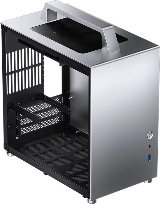 Jonsbo T8 PLUS Silver, silber, Glasfenster, Mini-ITX