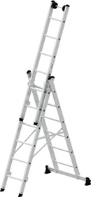 Günzburger Steigtechnik Alu 3-tlg. Teleskop-Mehrzweckleiter, 3x 8 Stufen
