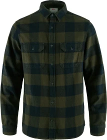 Fjällräven Övik Heavy Flannel Hemd langarm deep forest/dark navy (Herren)