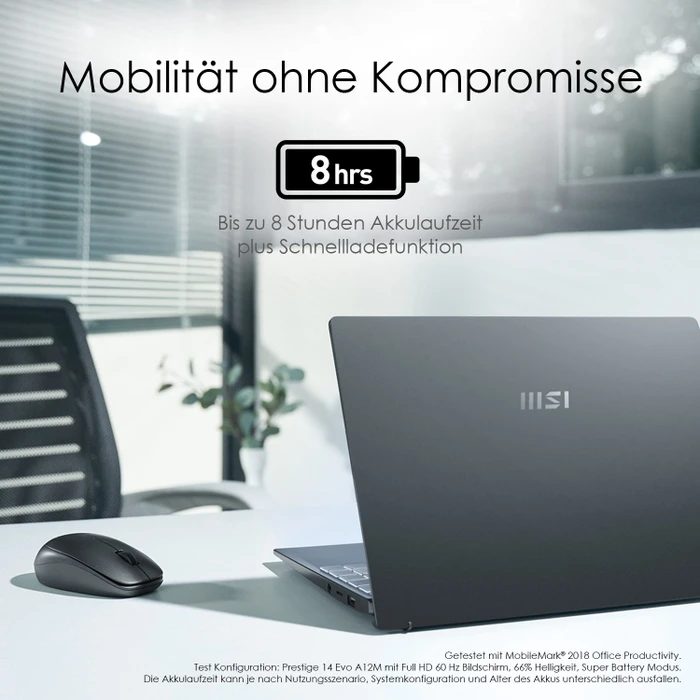 MSI Prestige 14 Evo A12M-240, Carbon Gray, Core i5-1240P, 8GB RAM, 512GB SSD, DE