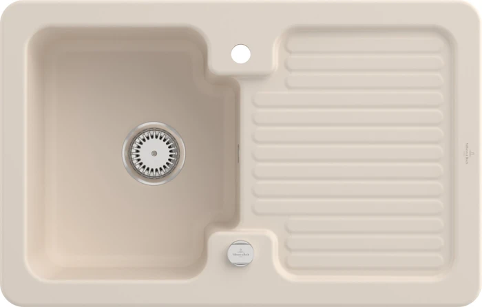 Villeroy & Boch Condor 45 Einbau Becken reversibel mit Ablauffernbedienung ivory