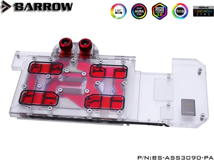 Barrow NVIDIA RTX 3090 LRC 2.0 Full Coverage GPU Water Block, ASUS STRIX 3090 Aurora