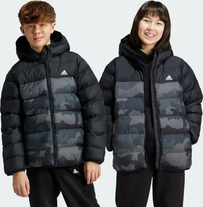 adidas Synthetic Down Allover Print Funktionsjacke black/grey six (Junior)