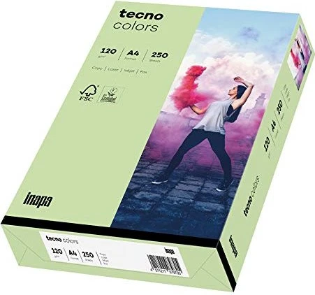 inapa tecno colors Universalpapier mittelgrün, A4, 120g/m², 250 Blatt
