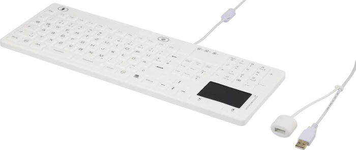 Renkforce iM-IKB110-WH Industrielle-Tastatur mit Touchpad, IP68, weiß, USB, DE