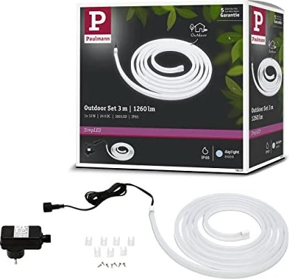 Paulmann SimpLED Power Strip Outdoor Komplettset 20W/865 3m