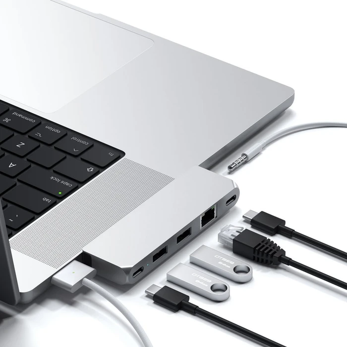 Satechi Pro Hub Mini Adapter, silver, 2x USB4 [Stecker]