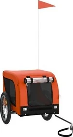 vidaXL Hunde 124x65cm Fahrradanhänger orange
