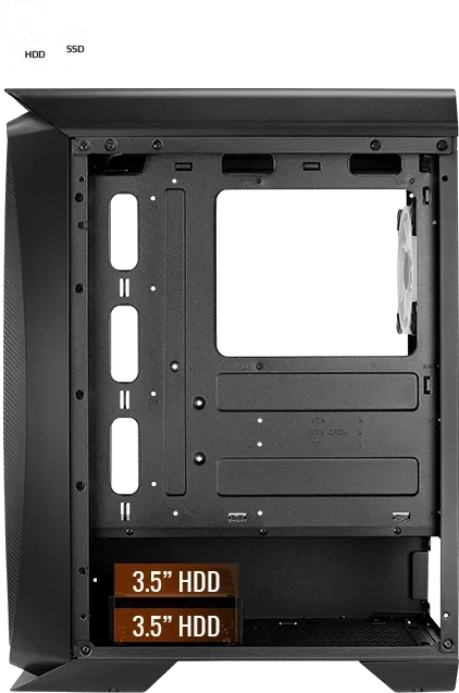 AeroCool Aero One Duo, schwarz, Glasfenster
