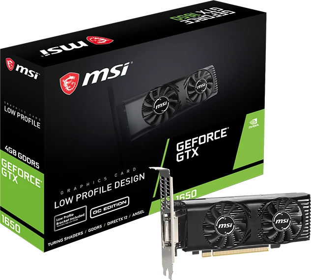 MSI GeForce GTX 1650 4GT LP OCV1, 4GB GDDR5, DVI, HDMI, DP
