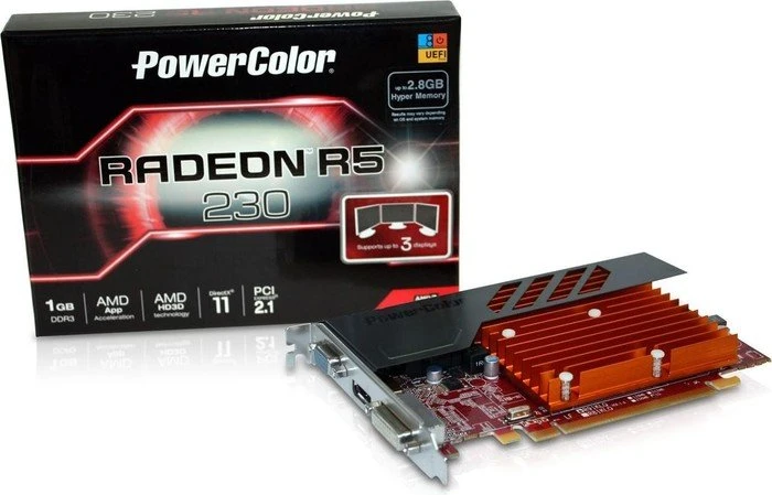 PowerColor Radeon R5 230, 1GB DDR3, VGA, DVI, DP