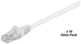 MicroConnect Patchkabel, Cat5e, U/UTP, RJ-45/RJ-45, 10m, weiß, 10er-Pack