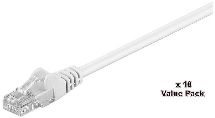 MicroConnect Patchkabel, Cat5e, U/UTP, RJ-45/RJ-45, 10m, weiß, 10er-Pack