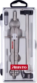 Aristo Studio Teilzirkel Metall, 2 Gelenke, Universaladapter, silber, Klarsichtetui