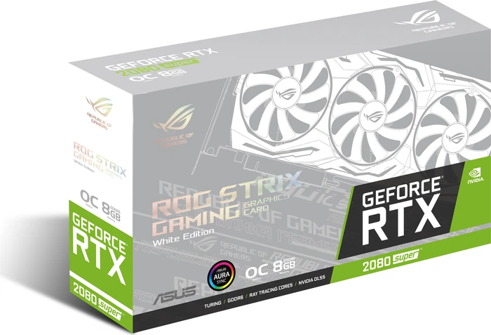 ASUS ROG Strix GeForce RTX 2080 SUPER OC White, ROG-STRIX-RTX2080S-O8G-WHITE-GAMING, 8GB GDDR6, 2x HDMI, USB-C, 2x DP