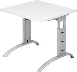 Hammerbacher Ergonomic Plus F-Serie FS08/W Schreibtisch 80x80cm weiß/silber