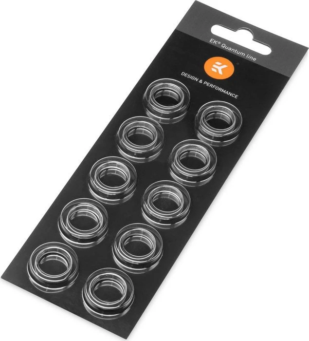 EK Water Blocks EK-Torque HDC-16 Color Rings Pack, Rohranschluss Dekorationsring, Silber, 10er-Pack