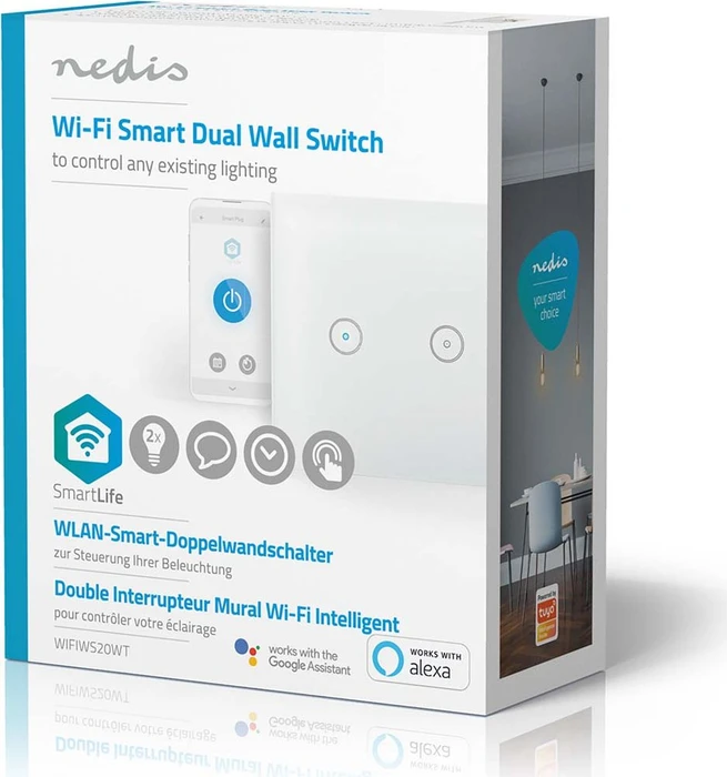 Nedis SmartLife WiFi-Wandschalter 2-fach