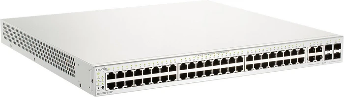 D-Link Nuclias DBS-2000 Rackmount Gigabit Managed Switch, 48x RJ-45, 4x RJ-45/SFP, 370W PoE+