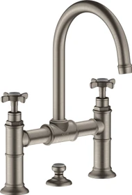 Hansgrohe Axor Montreux 2-Griff Waschbeckenarmatur 220 mit Kreuzgriffen und Ablauffernbedienung edelstahloptik