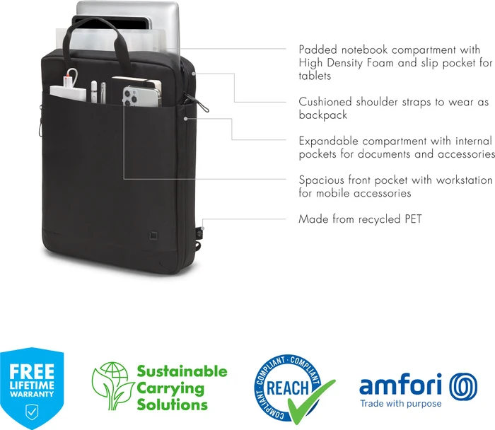 Dicota Eco Motion 13-15.6" Tragetasche, schwarz