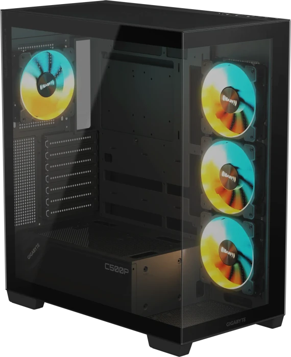 GIGABYTE AORUS C500 Panoramic Stealth, schwarz, Glasfenster