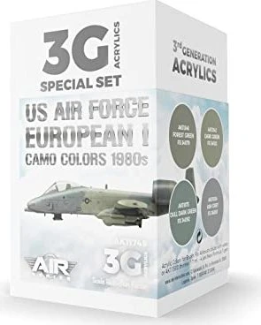 AK-Interactive 3rd Gen Acrylic Colors US Air Force European I Camo Colors 1980s Farbset, 4-tlg.