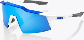 100% Speedcraft SL matte white/hiper blue multilayer mirror lens