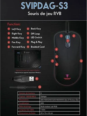Berserker Gaming Svipdag S3 Gaming Mouse, USB