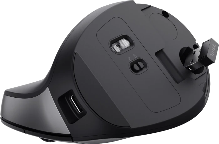 Trust Yuno Ergonomic Wireless Mouse schwarz, USB