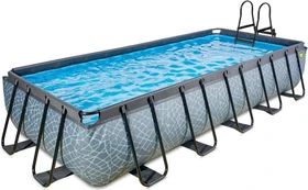 Exit Toys Stone Frame Pool mit Filterpumpe rechteckig 540x250x100cm
