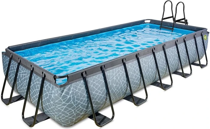 Exit Toys Stone Frame Pool mit Filterpumpe rechteckig 540x250x100cm