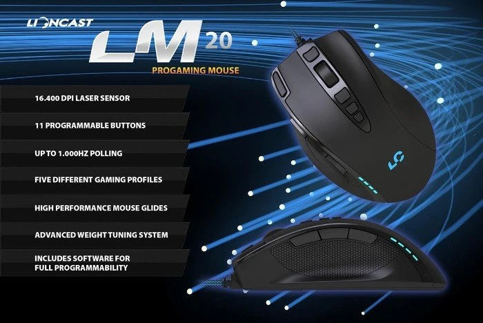 Lioncast Gaming Mouse LM20, USB