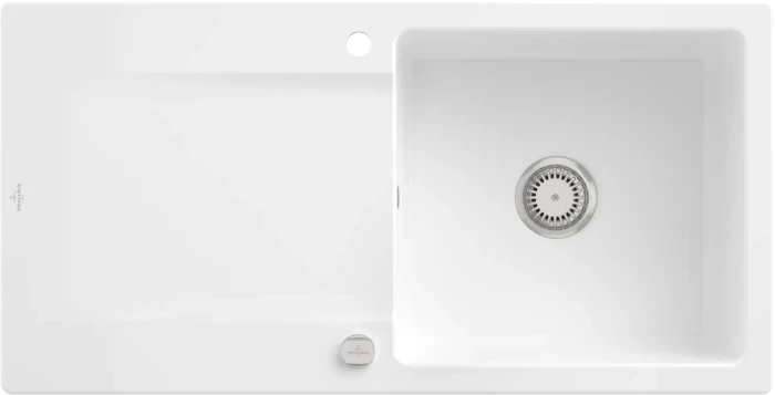 Villeroy & Boch Siluet 60 Einbau Becken reversibel mit Ablauffernbedienung weiß alpin