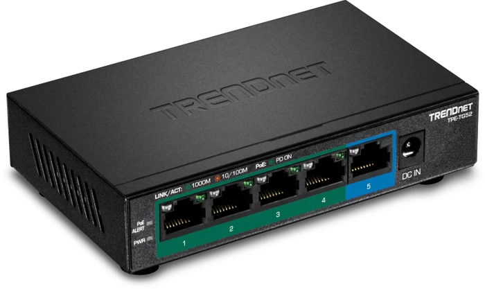 TRENDnet TPE-TG Desktop Gigabit Switch, 5x RJ-45, 32W PoE+