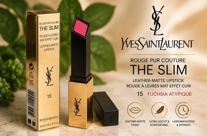 Yves Saint Laurent Rouge Pur Couture The Slim Lippenstift 15 fuchsia atypique, 3g