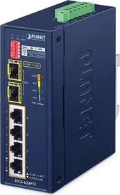 Planet IFGS Industrial Railmount Managed Switch, 4x RJ-45, 2x SFP, 120W PoE+ (IFGS-624PTF)